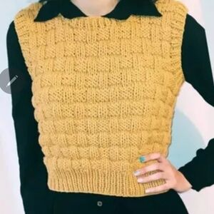 Handmade wool vests, vintage style. Knitted